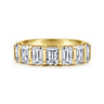 Straight Wedding Ring in 14k Yellow Gold with Emerald Cut Natural Diamond at Gabriel & Co.
