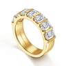 Straight Wedding Ring in 14k Yellow Gold with Emerald Cut Natural Diamond at Gabriel & Co.