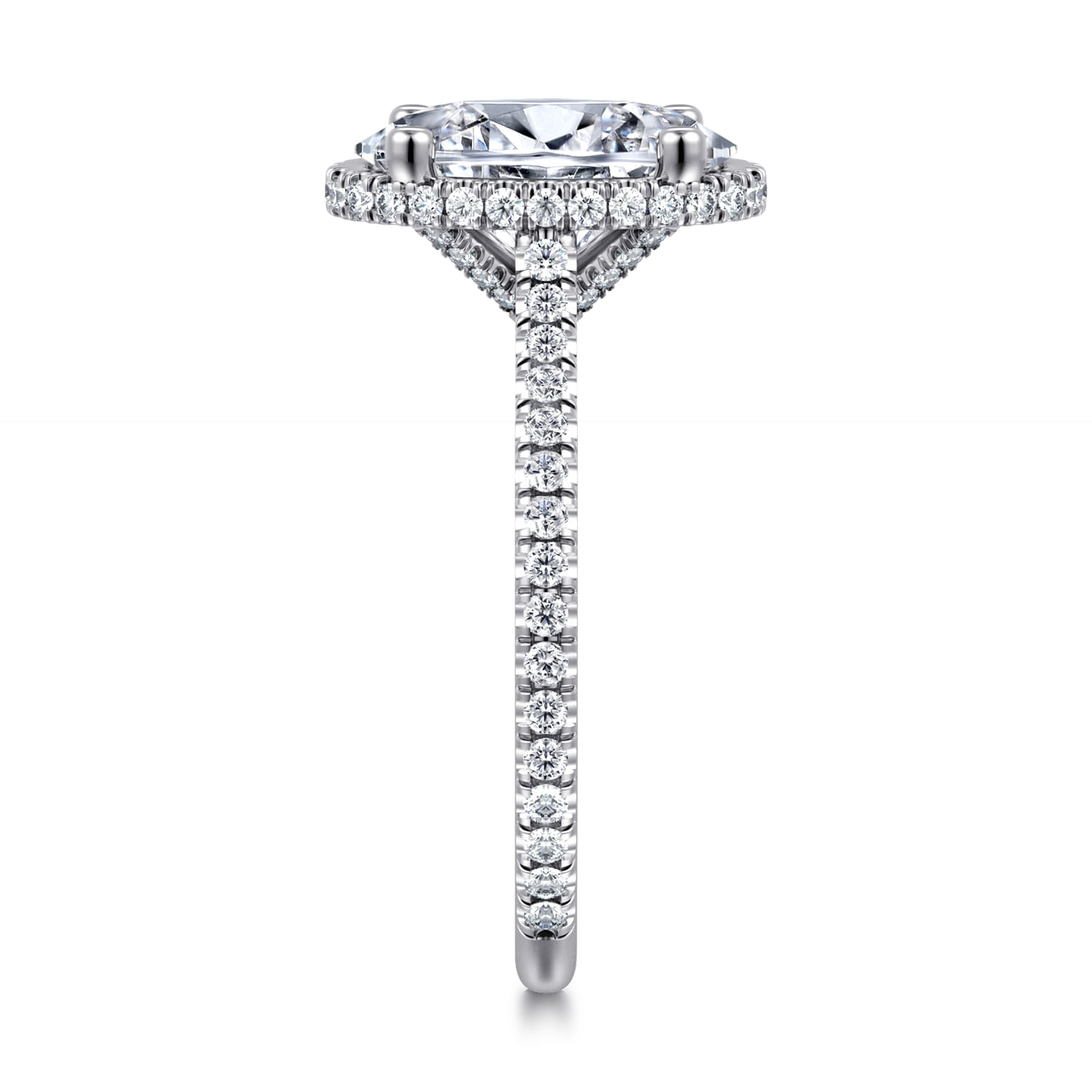 Camden - 14K White Gold Hidden Halo Oval Diamond Engagement Ring