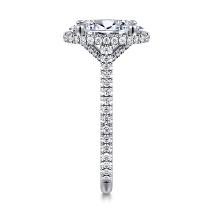 Camden - 14K White Gold Hidden Halo Oval Diamond Engagement Ring