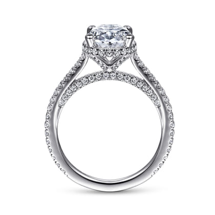 Camden - 14K White Gold Hidden Halo Oval Diamond Engagement Ring
