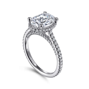 Camden - 14K White Gold Hidden Halo Oval Diamond Engagement Ring