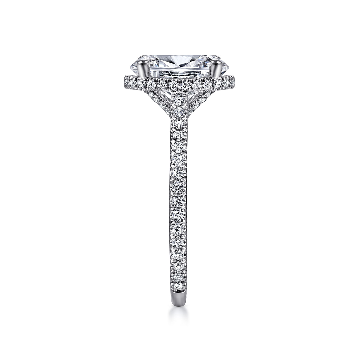 Camden - 14K White Gold Hidden Halo Oval Diamond Engagement Ring