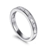 Straight Wedding Ring in 14k White Gold with Baguette Natural Diamond at Gabriel & Co.