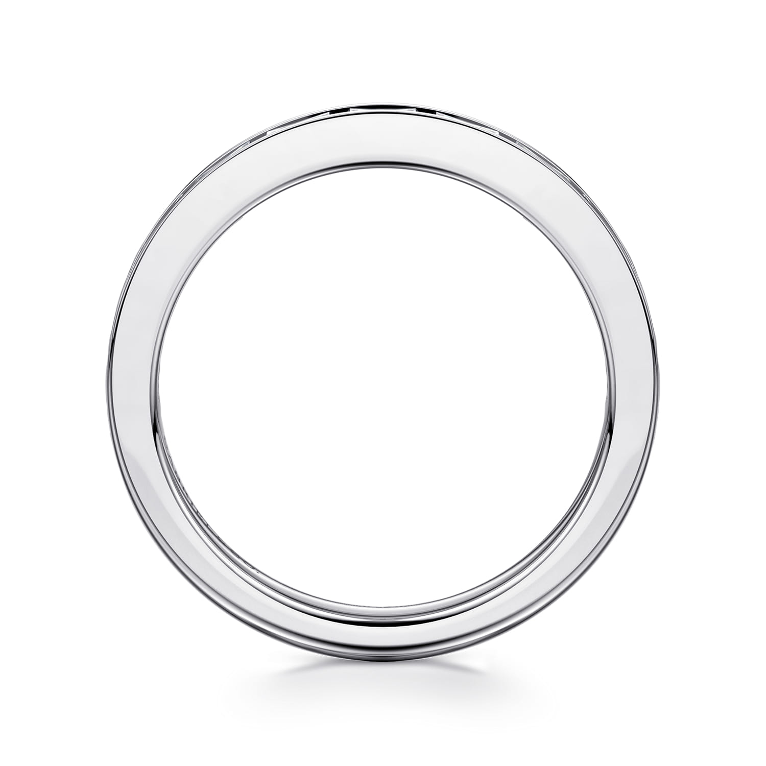 Fancy Wedding Ring in 14k White Gold with Baguette Natural Diamond at Gabriel & Co. - Shot 2