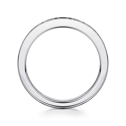 Camellia - 14K White Gold Channel Set Baguette Diamond Anniversary Band