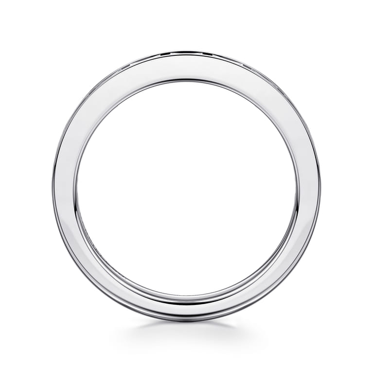 Fancy Wedding Ring in 14k White Gold with Baguette Natural Diamond at Gabriel & Co. - Shot 2