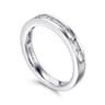 Fancy Wedding Ring in 14k White Gold with Baguette Natural Diamond at Gabriel & Co.