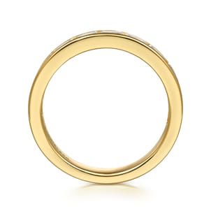 Camellia - 14K Yellow Gold Channel Set Baguette Diamond Anniversary Band