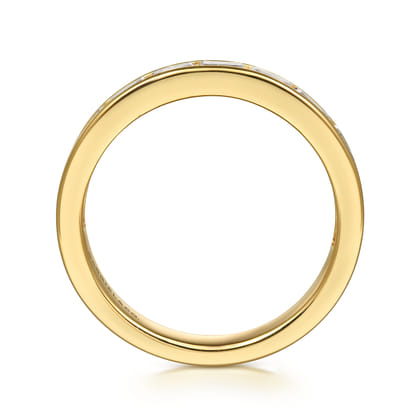 Camellia - 14K Yellow Gold Channel Set Baguette Diamond Anniversary Band