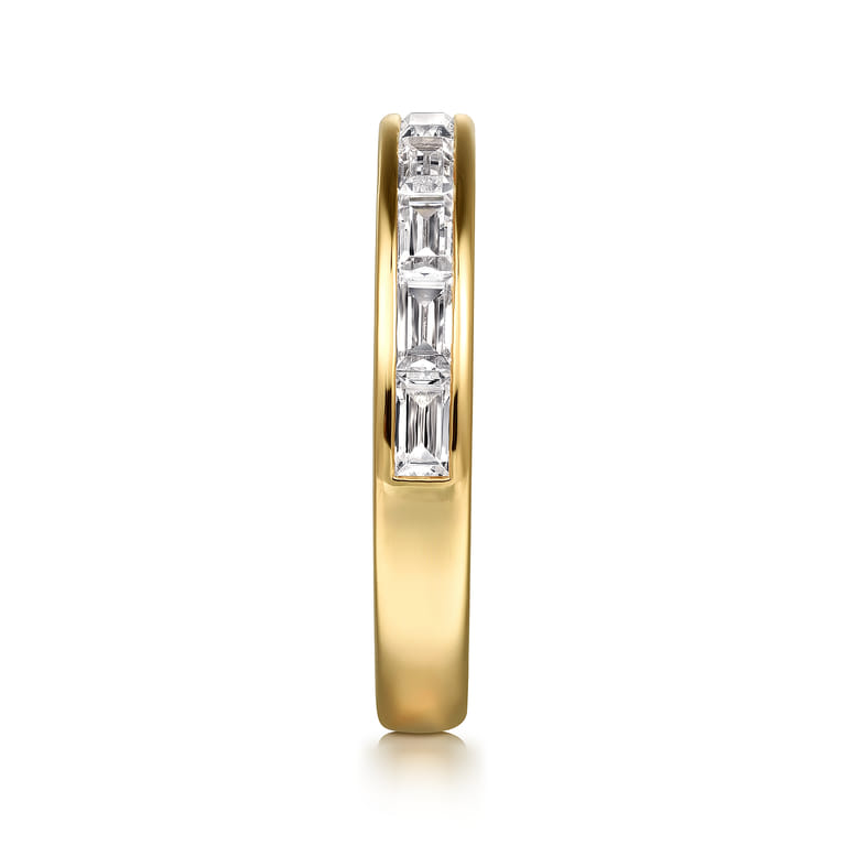 Fancy Wedding Ring in 14k Yellow Gold with Baguette Natural Diamond at Gabriel & Co. - Shot 4