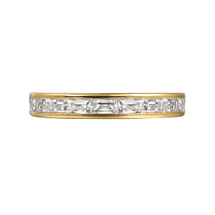 Camellia - 14K Yellow Gold Channel Set Baguette Diamond Anniversary Band