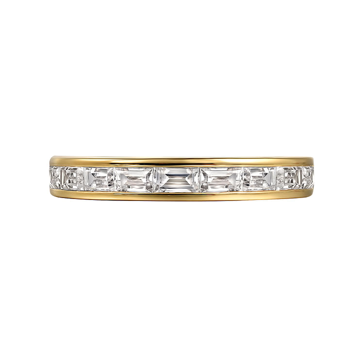 Camellia - 14K Yellow Gold Channel Set Baguette Diamond Anniversary Band