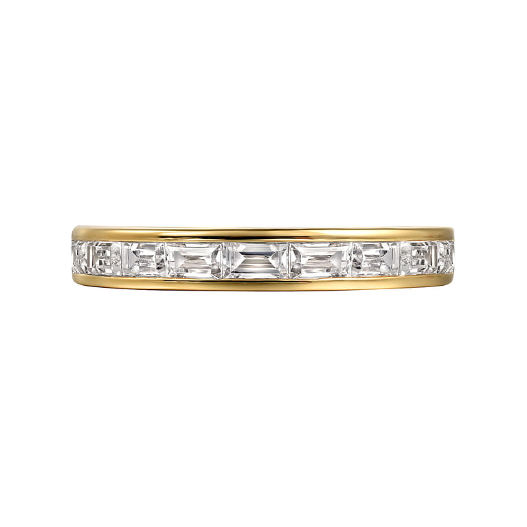 Fancy Wedding Ring in 14k Yellow Gold with Baguette Natural Diamond at Gabriel & Co. - Shot 6