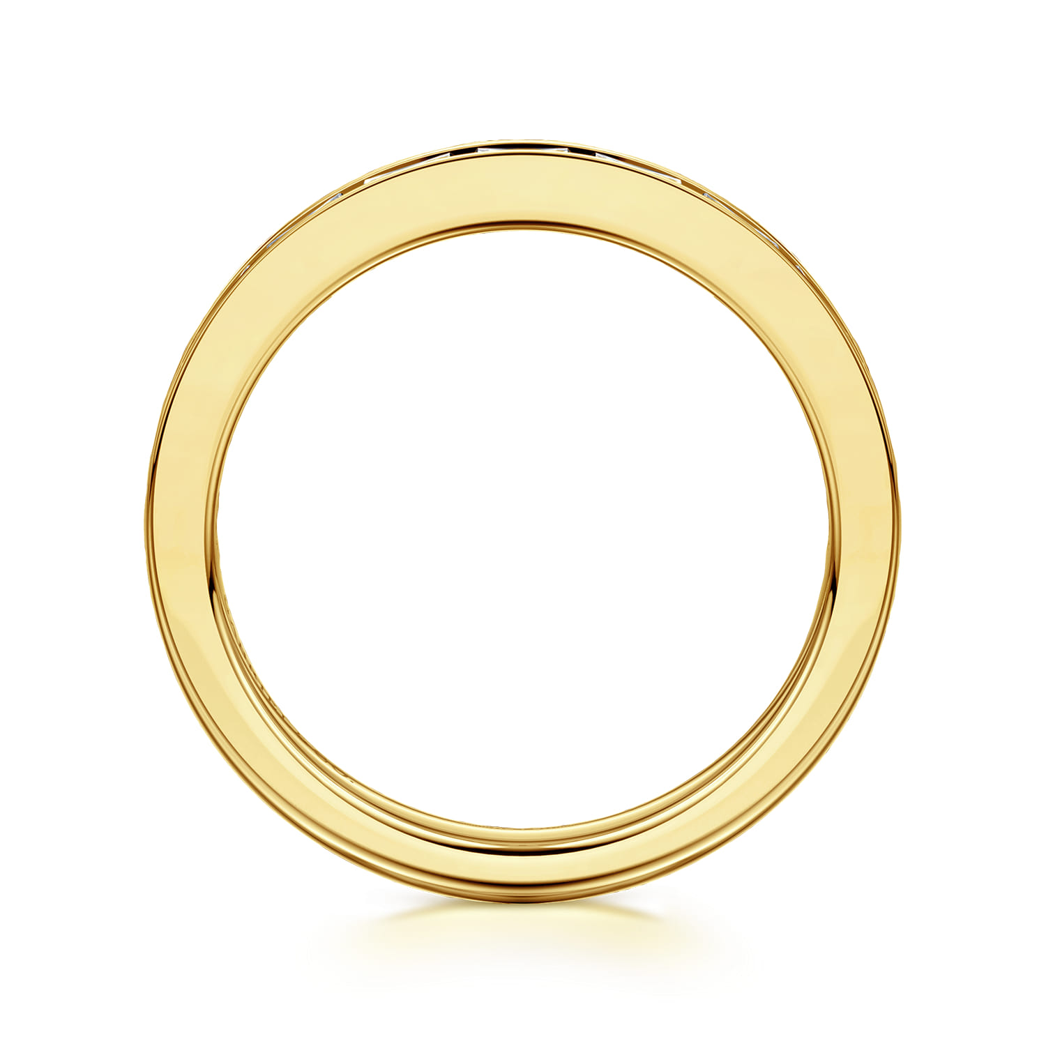 Fancy Wedding Ring in 14k Yellow Gold with Baguette Natural Diamond at Gabriel & Co. - Shot 2