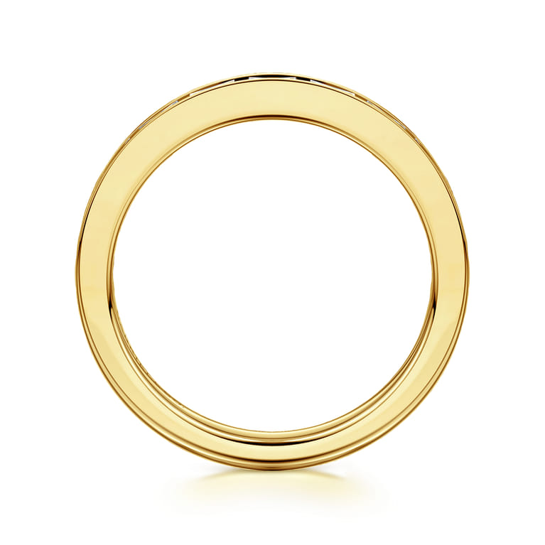Fancy Wedding Ring in 14k Yellow Gold with Baguette Natural Diamond at Gabriel & Co. - Shot 2