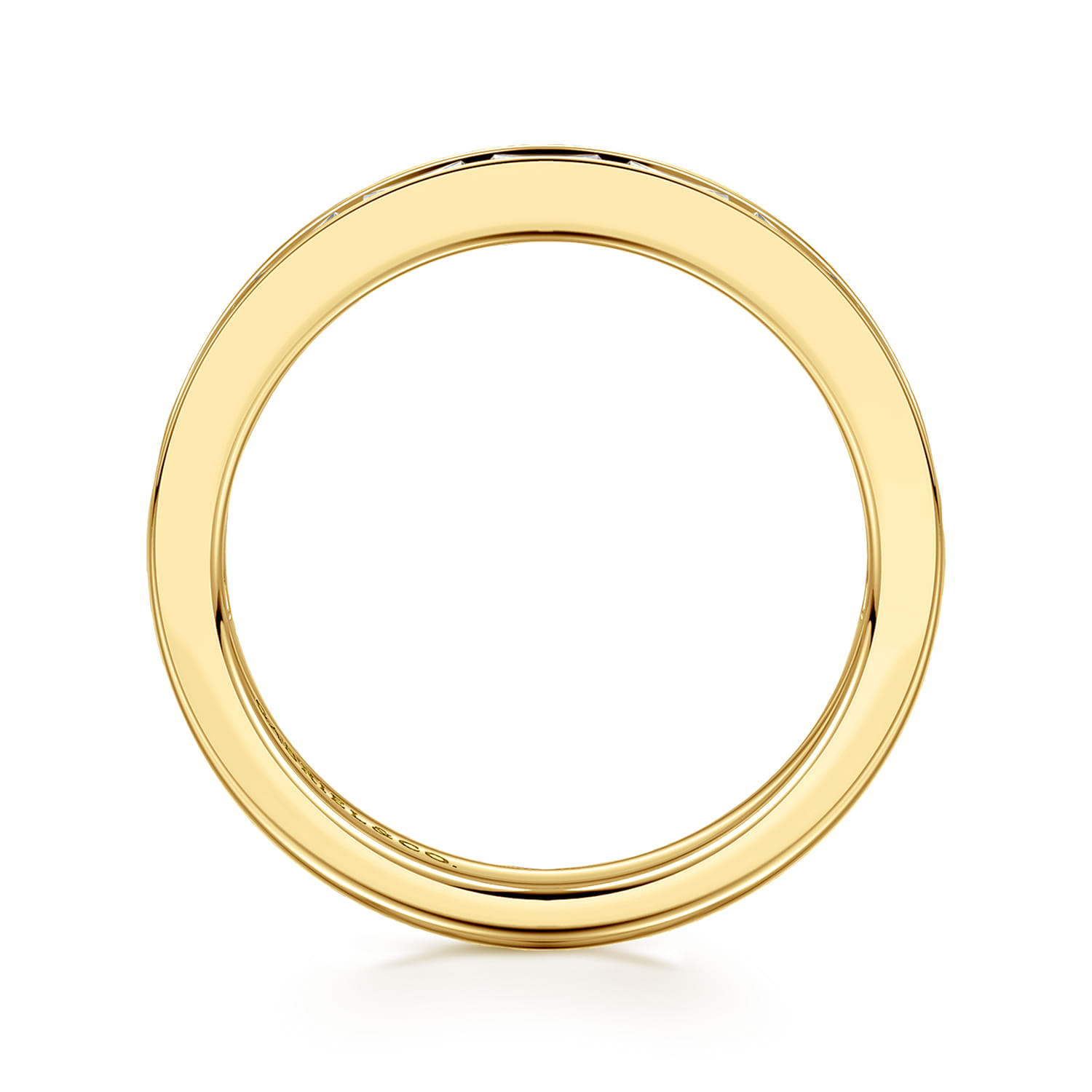 Straight Wedding Ring in 14k Yellow Gold with Baguette Natural Diamond at Gabriel & Co. - Shot 2