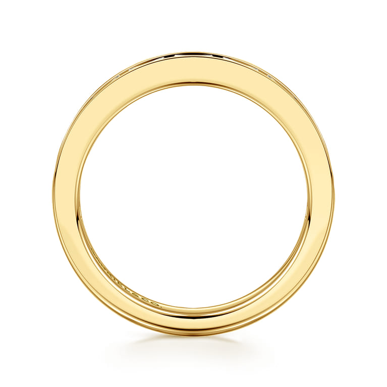 Straight Wedding Ring in 14k Yellow Gold with Baguette Natural Diamond at Gabriel & Co. - Shot 2