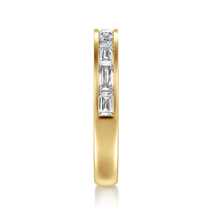 Camellia - 14K Yellow Gold Channel Set Baguette Diamond Anniversary Band