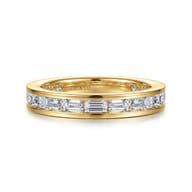 Camellia - 14K Yellow Gold Channel Set Baguette Diamond Eternity Band