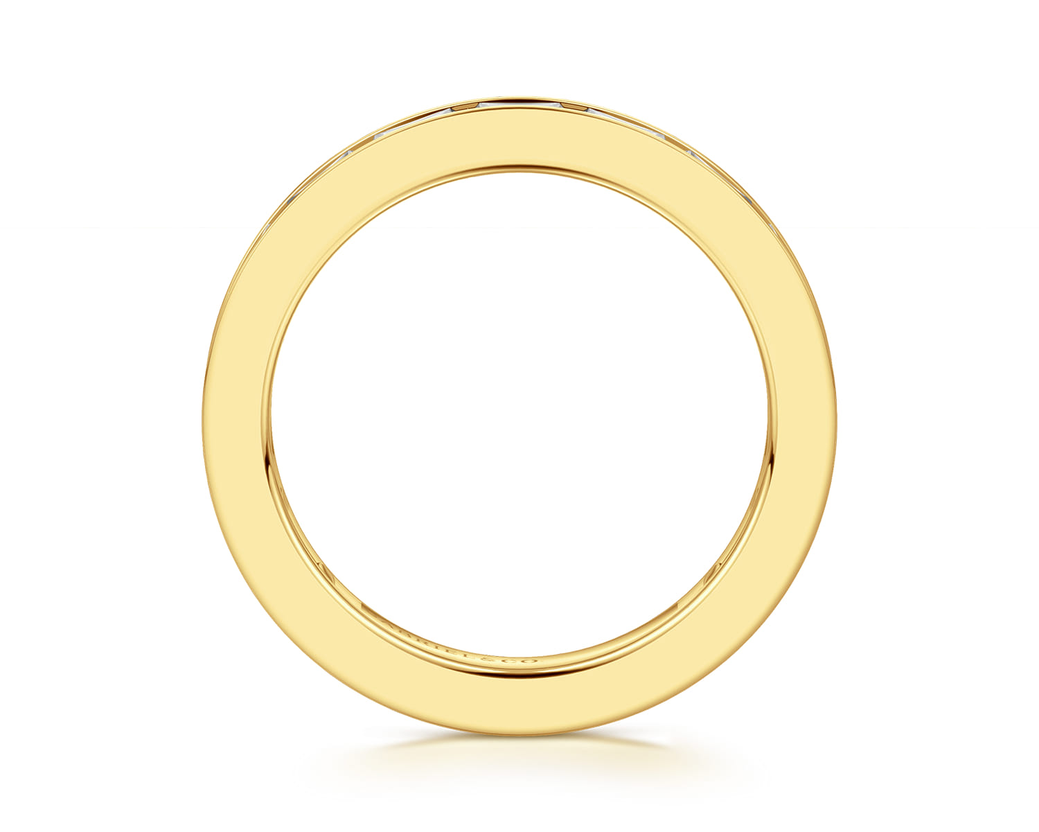 Eternity Band Wedding Ring in 14k Yellow Gold with Baguette Natural Diamond at Gabriel & Co. - Shot 2