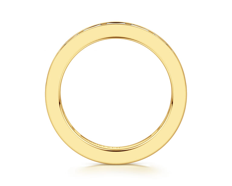 Eternity Band Wedding Ring in 14k Yellow Gold with Baguette Natural Diamond at Gabriel & Co. - Shot 2