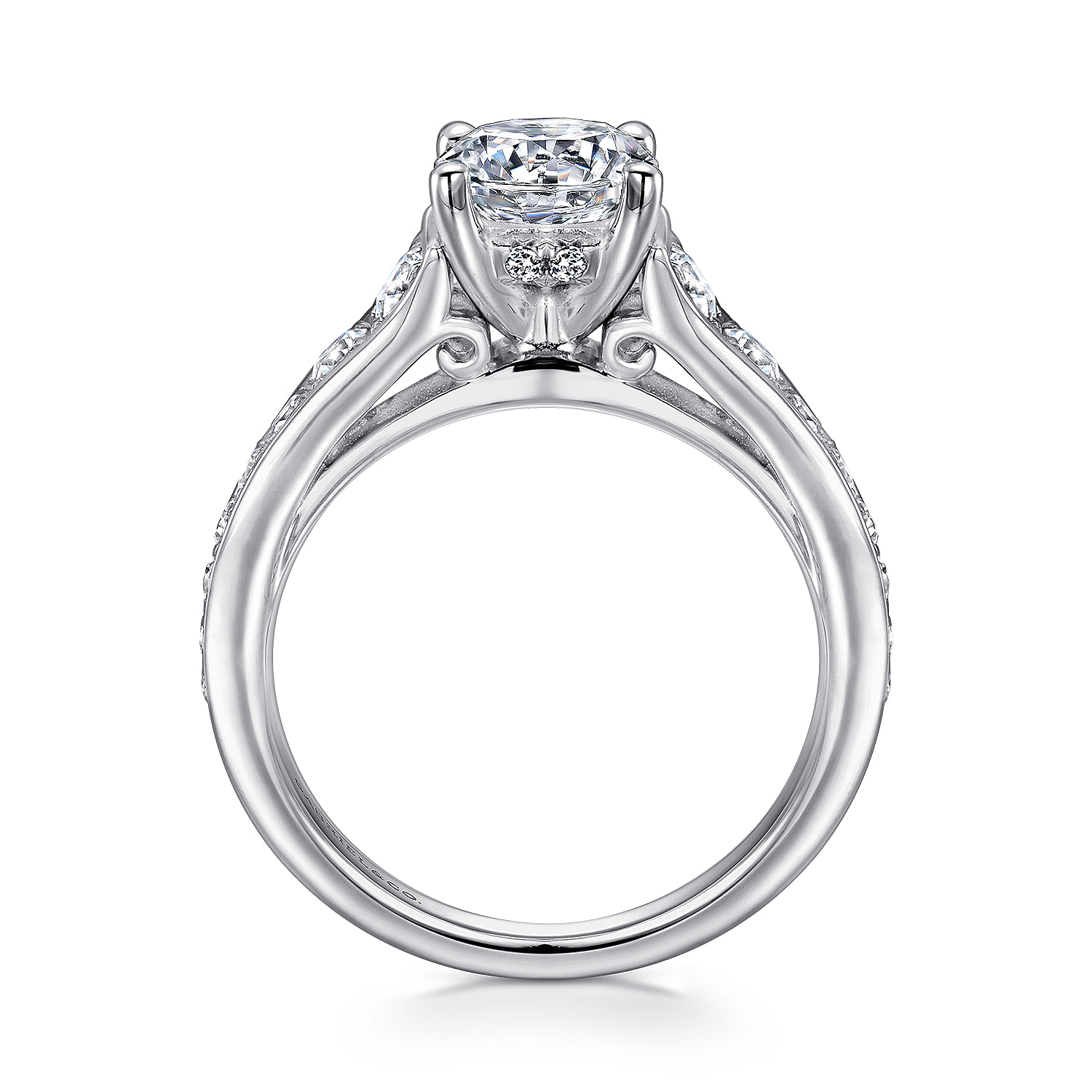 Cameron - 14K White Gold Round Diamond Engagement Ring - 0.54 ct - Shot 2