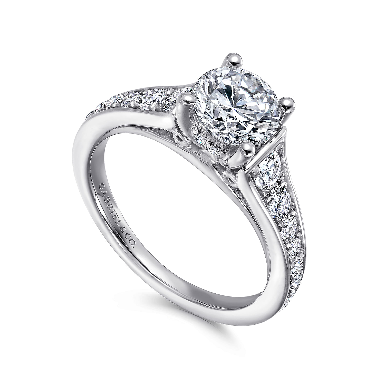 Cameron - 14K White Gold Round Diamond Engagement Ring - 0.54 ct - Shot 3