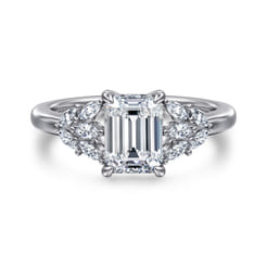 Cami - 14K White Gold Emerald Cut Diamond Engagement Ring