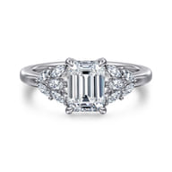 Cami - 14K White Gold Emerald Cut Diamond Engagement Ring