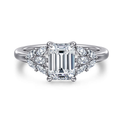 Cami - 14K White Gold Emerald Cut Diamond Engagement Ring