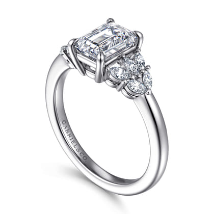 Cami - 14K White Gold Emerald Cut Diamond Engagement Ring