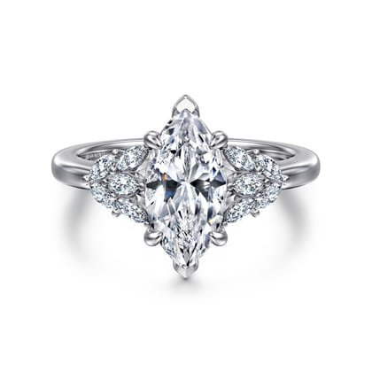 Cami - 14K White Gold Marquise Shape Diamond Engagement Ring