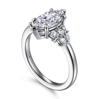 Cami - 14K White Gold Marquise Shape Diamond Engagement Ring