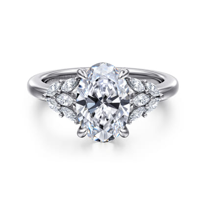 Cami - 14K White Gold Oval Diamond Engagement Ring