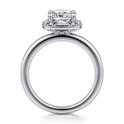 Cammie - 14K White Gold Halo Cushion Diamond Engagement Ring