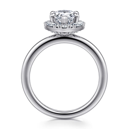 Cammie - 14K White Gold Halo Marquise Shape Diamond Engagement Ring