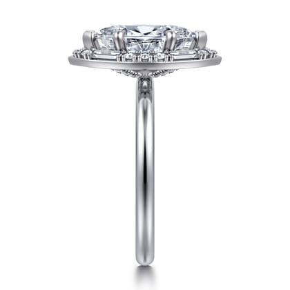 Cammie - 14K White Gold Halo Marquise Shape Diamond Engagement Ring
