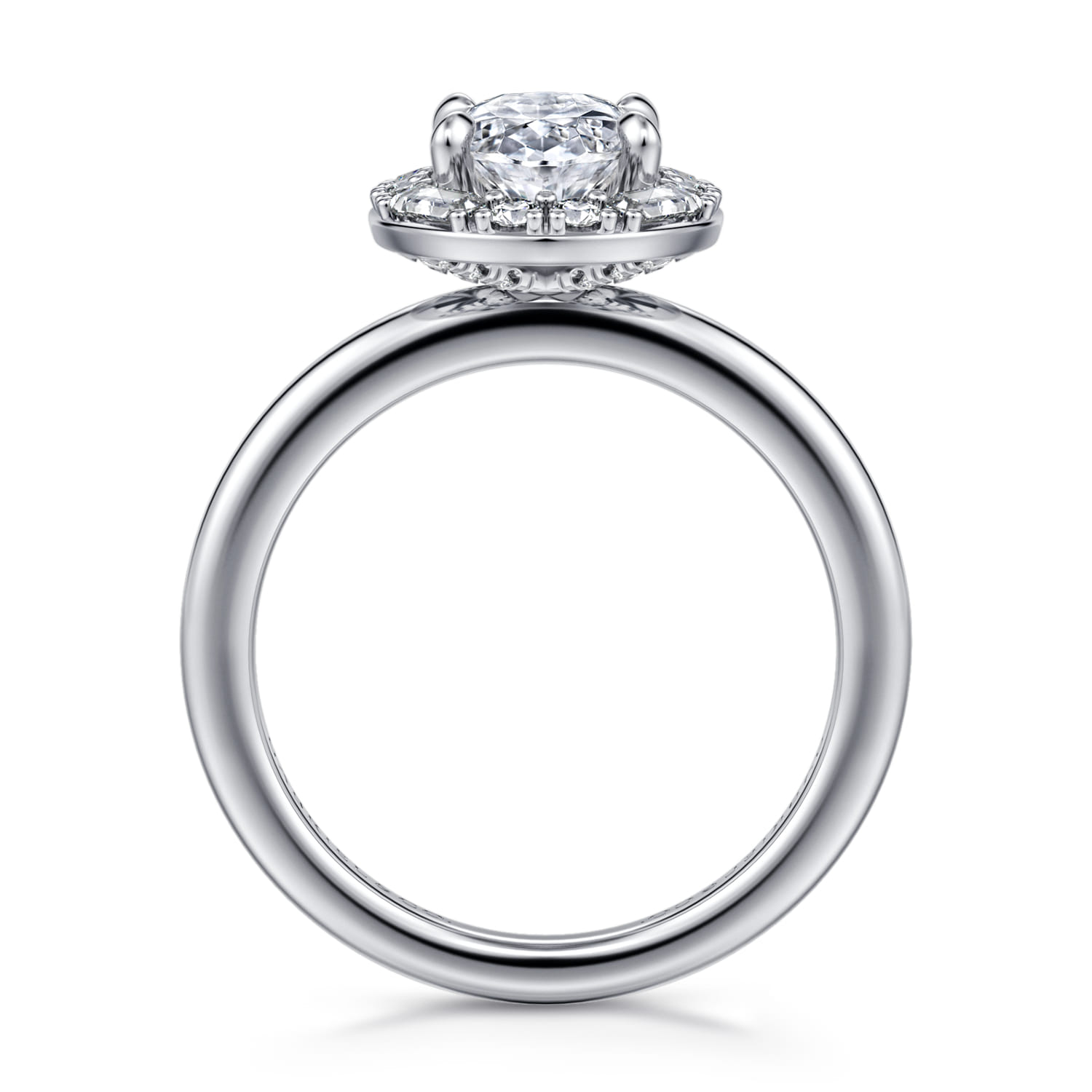 Cammie - 14K White Gold Halo Oval Diamond Engagement Ring