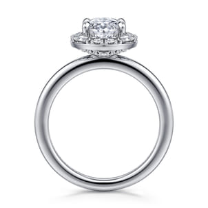 Cammie - 14K White Gold Halo Oval Diamond Engagement Ring