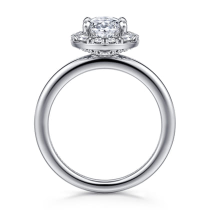Cammie - 14K White Gold Halo Oval Diamond Engagement Ring