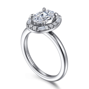 Cammie - 14K White Gold Halo Oval Diamond Engagement Ring