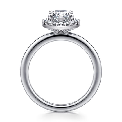 Cammie - 14K White Gold Halo Pear Shape Diamond Engagement Ring