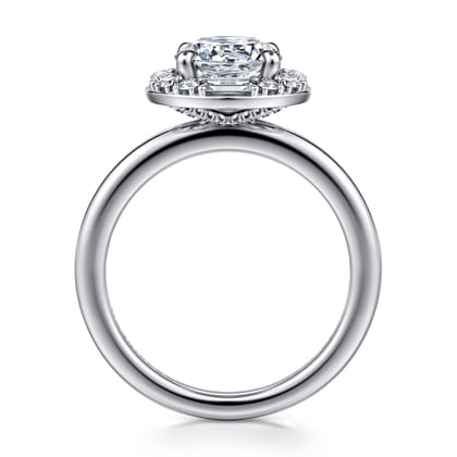 Cammie - 14K White Gold Halo Round Diamond Engagement Ring