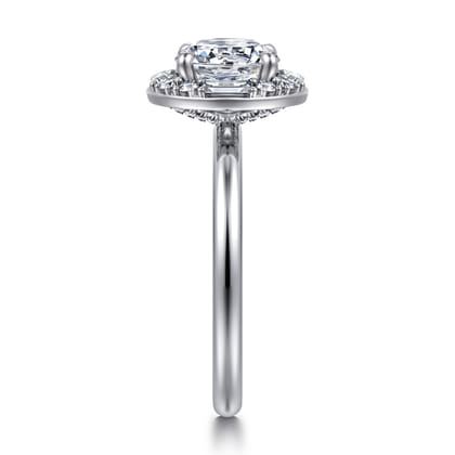 Cammie - 14K White Gold Halo Round Diamond Engagement Ring