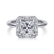 Cammie - 14K White Gold Princess Halo Diamond Engagement Ring