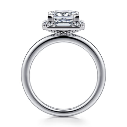 Cammie - 14K White Gold Princess Halo Diamond Engagement Ring
