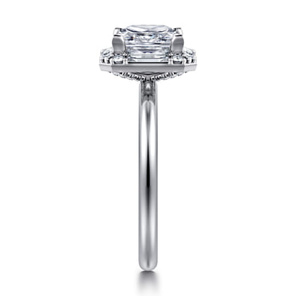 Cammie - 14K White Gold Princess Halo Diamond Engagement Ring