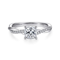 Campana - 14K White Gold Cushion Cut Diamond Engagement Ring