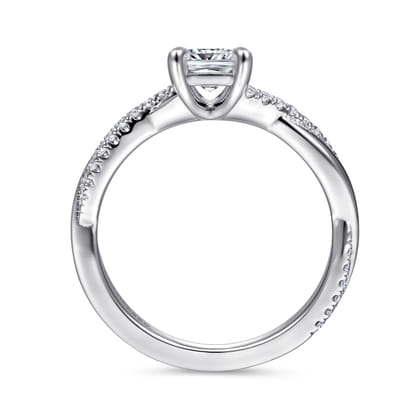 Campana - 14K White Gold Cushion Cut Diamond Engagement Ring